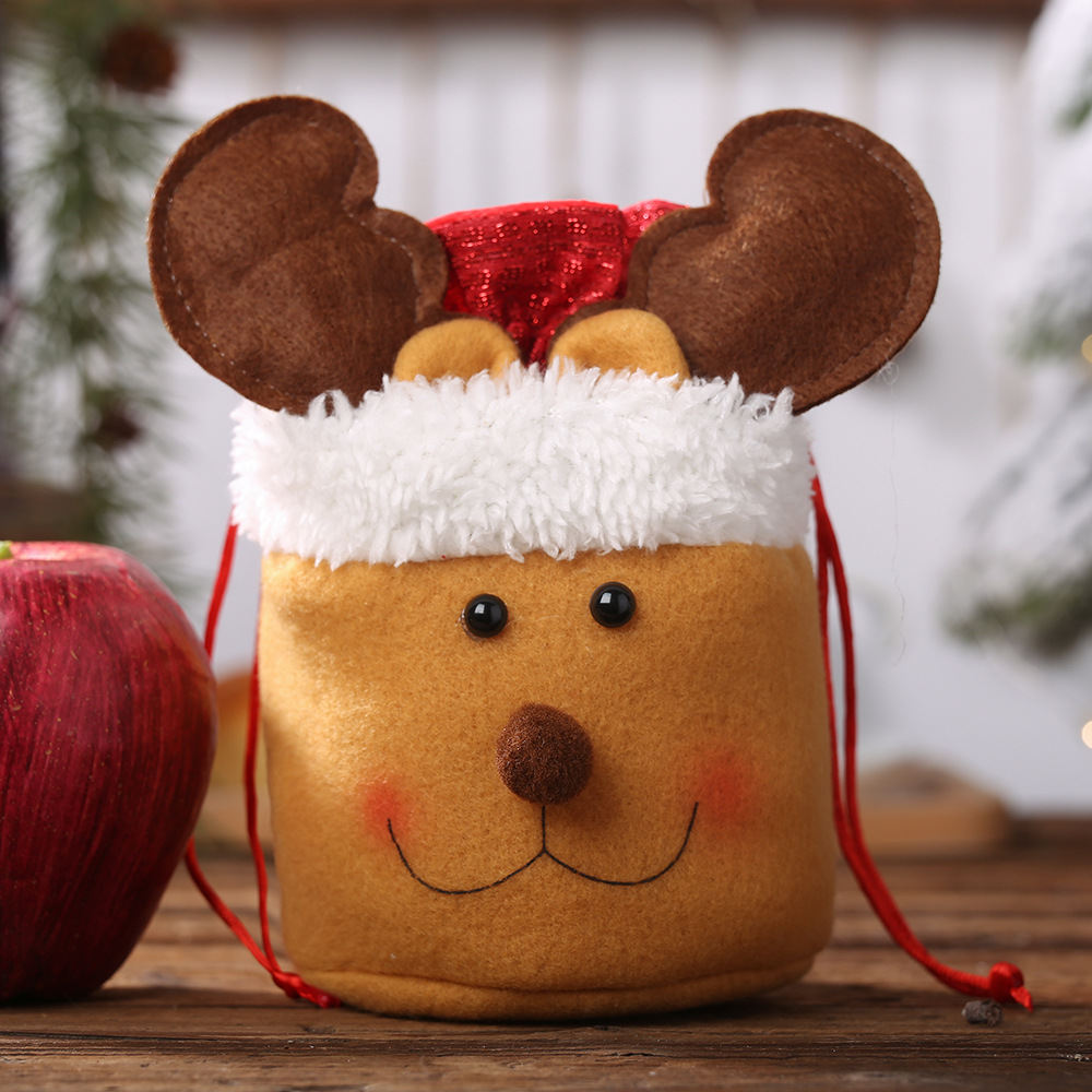 Years Cen Christmas Decoration Supplies Leather Drawstring Bags Children